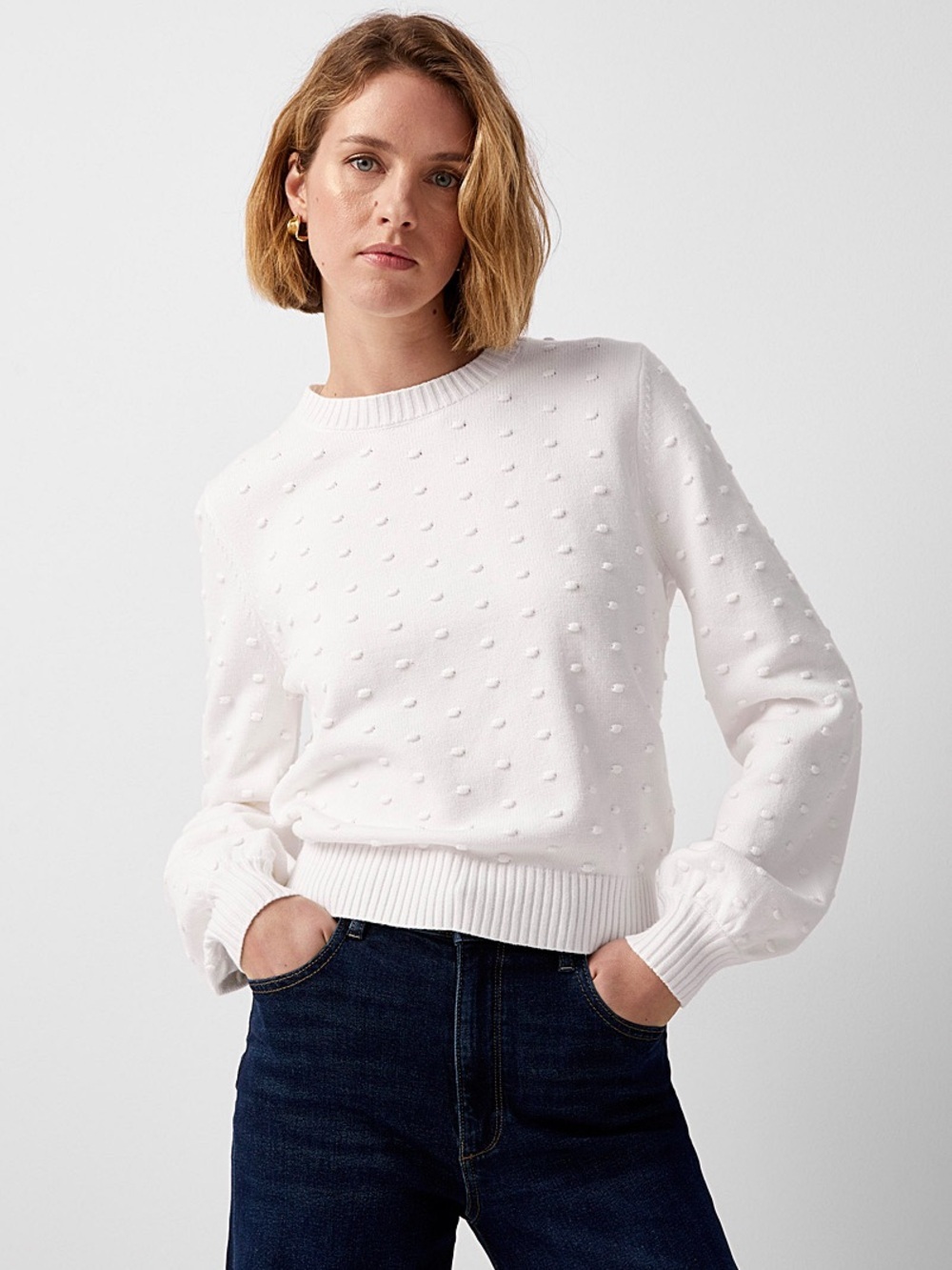 Twik for Simons Grey Popcorn Sweater, size XL